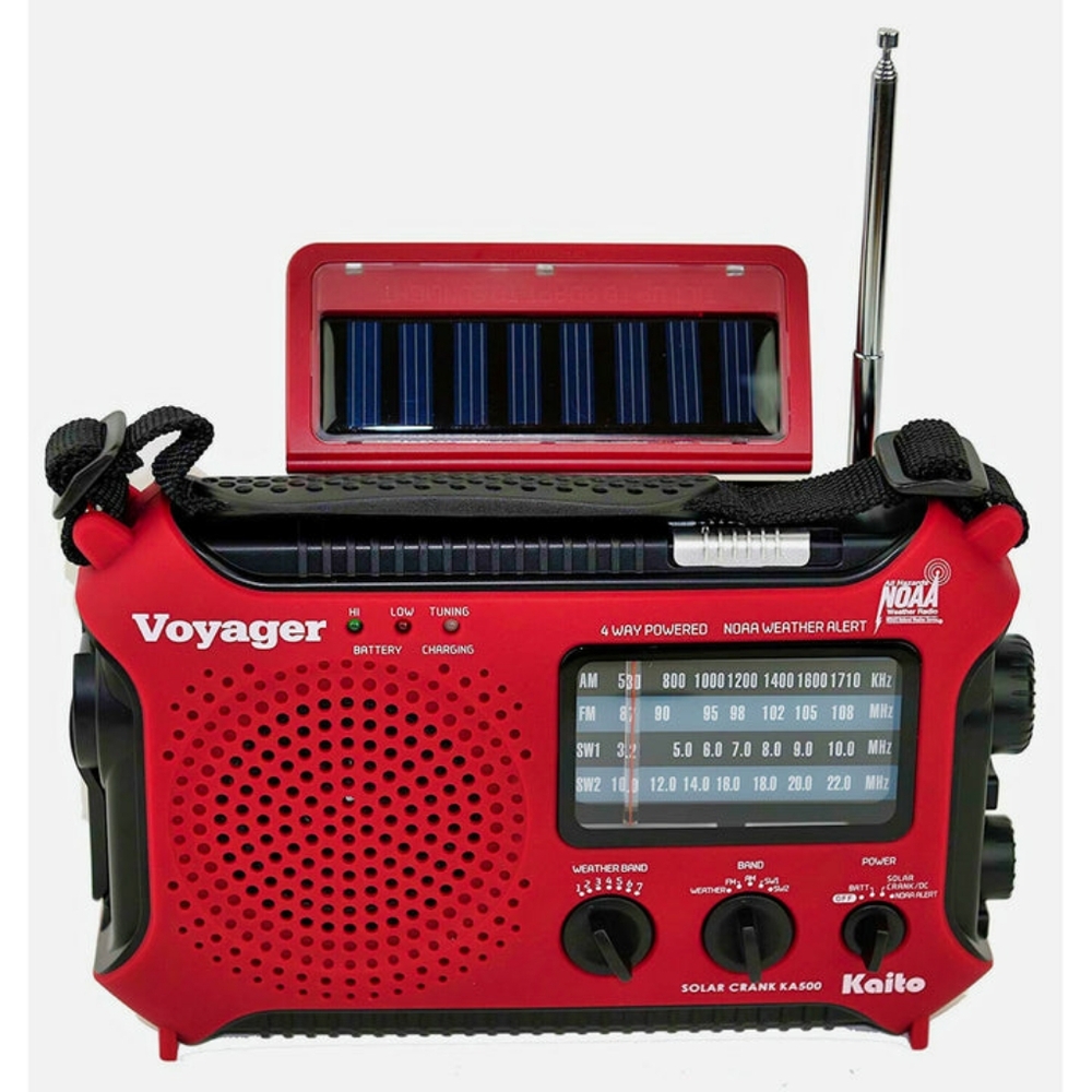 Kaito KA500 AM FM Shortwave Solar Crank Emergency Weather Alert Radio - Red EUC - Picture 2 of 12